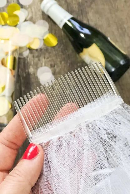 Hand Tie-Dyed Fringe Trimmed Bachelorette Party Veil