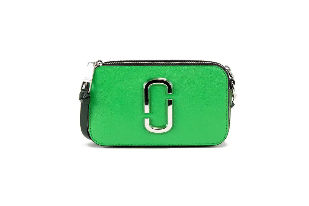 Marc Jacobs The Studded Snapshot Saffiano Leather Fern Green Shoulder Handbag